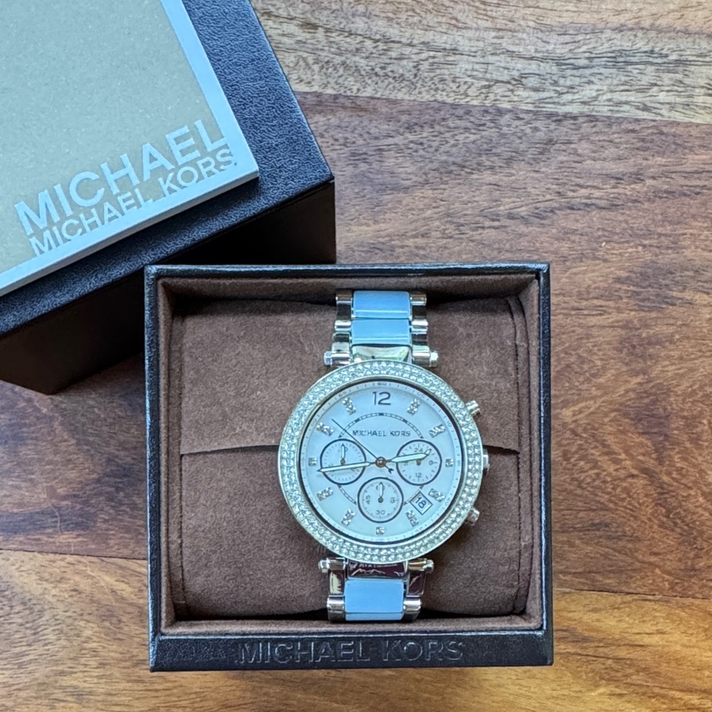 Michael Kors Parker Silver Mother of Pearl Women's Watch MK6138